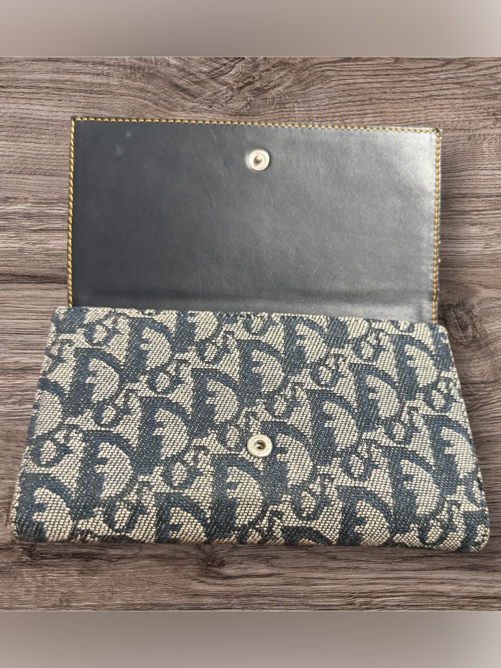 Christian Dior Blue Monogram Trotter Canvas Long Wallet With COA - Picture 3 of 9